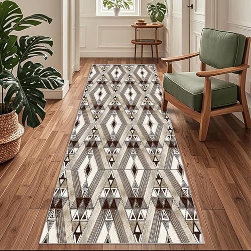 Siunwdiy Teppich Läufer Flur Küche rutschfest Waschbar 70 x 460 cm Braun Küchenläufer Lang Korridor Teppich Läufer Küchenteppich Einfarbig Flurteppich Meterware Anpassbar von Siunwdiy