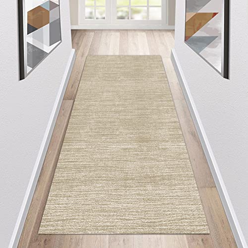 Siunwdiy Teppich Läufer Flur Küche rutschfest Waschbar Creme/Beige Küchenläufer Lang Modern Korridor -Teppichläufer Küchenteppich Meterware Anpassbar,Beige,100x240cm von Siunwdiy