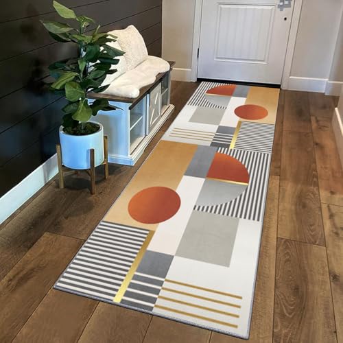 Siunwdiy Teppich Läufer Flur rutschfest Küchenläufer Waschbar Braun Creme Grau 60x200cm Geometrische Korridor Teppichläufer Lang Küchenteppich Für Schlafzimmer Teppichläufer Meterware Anpassbar Siunwdiy Teppich Läufer Flur rutschfest Küchenläufer Waschbar Braun Creme Grau 60x200cm Geometrische Korridor Teppichläufer Lang Küchenteppich Für Schlafzimmer Teppichläufer Meterware Anpassbar von Siunwdiy