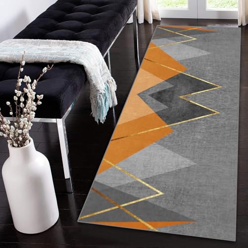 Siunwdiy Teppich Läufer Lang Flur Küche rutschfest waschbar 110x380cm Teppichmatten Blau Orange Braun Geometrisch Küchenläufer Schmutzfangmatte Küchenteppich Meterware Esszimmer Schlafzimmer Siunwdiy Teppich Läufer Lang Flur Küche rutschfest waschbar 110x380cm Teppichmatten Blau Orange Braun Geometrisch Küchenläufer Schmutzfangmatte Küchenteppich Meterware Esszimmer Schlafzimmer von Siunwdiy