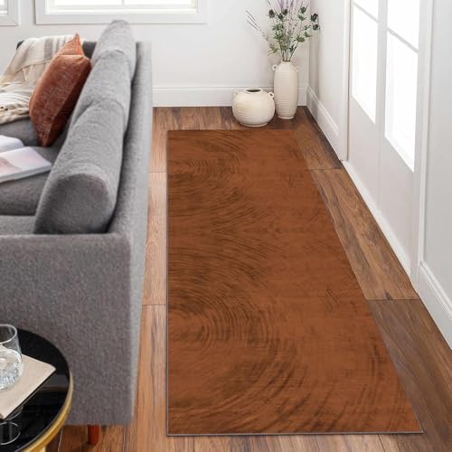 Siunwdiy Teppich Läufer Lang Flur Küche rutschfest waschbar 50x240cm Brauner Teppichmatten Modernes Design Küchenläufer Schmutzfangmatte Küchenteppich Meterware Esszimmer Schlafzimmer von Siunwdiy