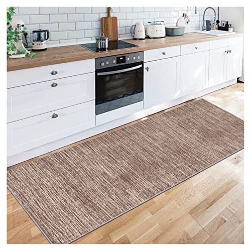 Siunwdiy Teppichläufer rutschfest Abstrakt Muster Braun Meterware Waschbar Teppich Läufer Flur Schlafzimmer Korridor Küchenlaufer Lang, Anpassbare Größe, 40-120cm Breit,70X240CM von Siunwdiy