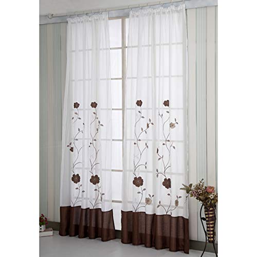 Siunwdiy Transparent übergardinen mit kräuselband 2er Pack Transparenter Vorhang Bestickter Fensterschal Dekoration Vorhänge Für Kinderzimmer,Braun,W140xH145cm Siunwdiy Transparent übergardinen mit kräuselband 2er Pack Transparenter Vorhang Bestickter Fensterschal Dekoration Vorhänge Für Kinderzimmer,Braun,W140xH145cm von Siunwdiy