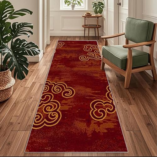 Siunwdiy Vintage-Mustermuster- Flurläufer Lang 110x120 cm Roter brauner Teppichläufer rutschfest,Küchenteppich Waschbar Schmutzfangmatte Küchenläufer für Küche, Korridor, Schlafzimmer, Eingang, Büro Siunwdiy Vintage-Mustermuster- Flurläufer Lang 110x120 cm Roter brauner Teppichläufer rutschfest,Küchenteppich Waschbar Schmutzfangmatte Küchenläufer für Küche, Korridor, Schlafzimmer, Eingang, Büro von Siunwdiy