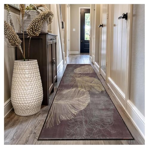 Teppich Läufer Flur Lang 40x200cm Dunkelgrau Abstrakt Modern – Rutschfester Waschbarer küchenteppich Flurteppich Läufer für Küche Korridor Schlafzimmer Wohnzimmer | Teppichläufer Meterware Anpassbar von Siunwdiy