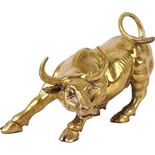 Wall Street Stier Figur Messing Skulptur Deko Feng Shui Goldenes Geld Stier Ochse Statue Reichtum Statue Messing Börse Stier Figur GlüCk Und Reichtum Handgefertigte Geschenk,Messing,Small von Siunwdiy