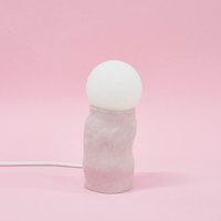 Kleine Handgefertigte Keramiklampe in Rosa Glänzend von SiupStudio