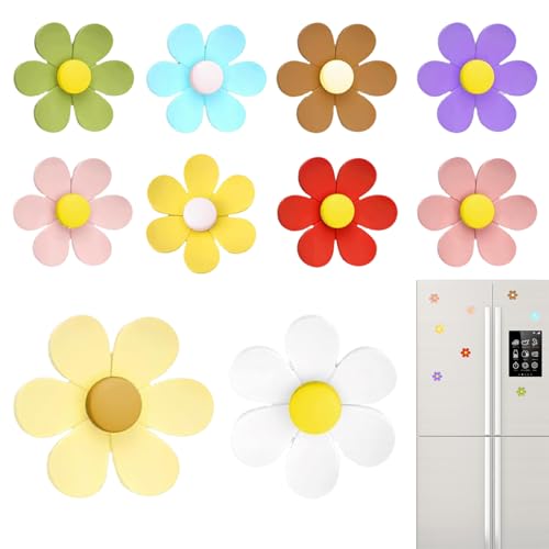 3D Blumen Süß Kühlschrankmagnete, 10 Stück Bunt Stark Dekoration Magnete Magnete Für Magnettafel, Kleine Kühlschrank,Multifunktion Whiteboard Mini Stark Für Pinnwand Kühlschrankmagnete von Siuwddee