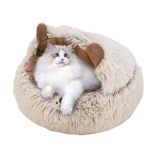 Katzenschlafsack, Flauschiges Katzenbett Rund, Weiches Plüsch Höhle Plüsch Katzenbett, Decke, Selbstwärmend, Katzensack, Haustierzelt, rutschfest, Waschbares Katzenbetts Für Katzen Und Welpen,40x40cm von Siuwddee