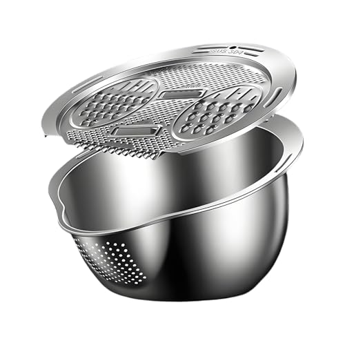 Reis Sieb Edelstahl Waschschüssel Mit Seitenablauf Stabiles Nudelsieb Edelstahl Reisreiniger Sieb Mit Schäler Abtropfsieb, Abgießhilfe Für Pasta Und Kartoffeln, 22cm Reis Sieb Edelstahl Waschschüssel Mit Seitenablauf Stabiles Nudelsieb Edelstahl Reisreiniger Sieb Mit Schäler Abtropfsieb, Abgießhilfe Für Pasta Und Kartoffeln, 22cm von Siuwddee