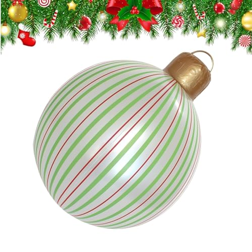 Siuwddee Aufblasbare Weihnachtskugel Deko,Aufblasbare Gartenball Deko | PVC Großdekoration Für Halloween Vorgarten Yard Außenbereich Garten Weihnachtsdisplay von Siuwddee