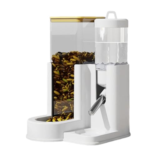 Siuwddee Hamsternapf | Chinchilla Trinkflasche für Zuhause,Automatische Futter- und Wasserschüssel 2 in 1 für Kaninchen Hamster Rennmäuse Chinchillas von Siuwddee