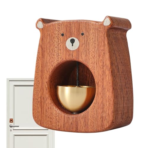Siuwddee Manuelle Türklingel, Figur Türklingel aus Holz mit Bär Design und klarem Klang, Interaktives Spielzeug Für Kinder Jugendliche Mädchen von Siuwddee