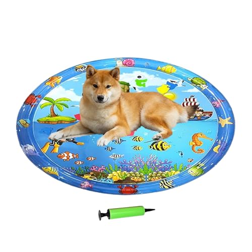 Siuwddee Wasserspielmatte Für Katzen - Kätzchen Spielzeug - 99x99 cm Interaktive Hunde Kühlmatte Mit Pumpe Für Garten Outdoor Rasen Zuhause Indoor Wohnung Haustiere Welpen Kätzchen Bei Heißem Wetter Siuwddee Wasserspielmatte Für Katzen - Kätzchen Spielzeug - 99x99 cm Interaktive Hunde Kühlmatte Mit Pumpe Für Garten Outdoor Rasen Zuhause Indoor Wohnung Haustiere Welpen Kätzchen Bei Heißem Wetter von Siuwddee