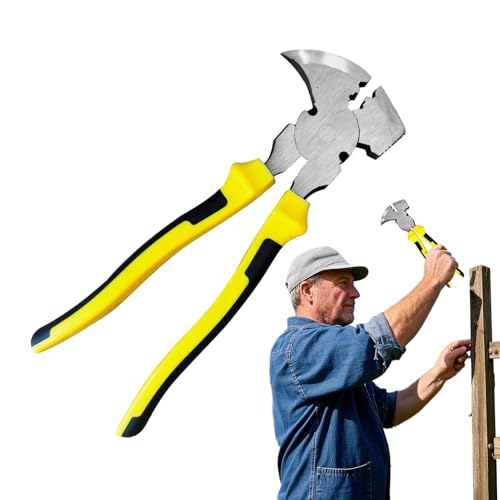 Siuwddee Zaunzange,Multifunktionswerkzeug Als Drahtschneider - Klammerhammer Kopfzieher Robust Für Drahtbiegen Greifen Kabel Bauernhof Haus Siuwddee Zaunzange,Multifunktionswerkzeug Als Drahtschneider - Klammerhammer Kopfzieher Robust Für Drahtbiegen Greifen Kabel Bauernhof Haus von Siuwddee