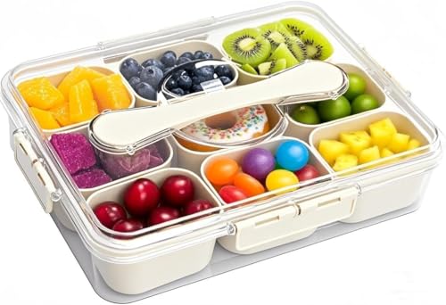 Sivaopa Snack-Box mit Fächern, 9 Fächer Snackle-Box, unterteilte Snack-Schalen, Stretch-Frischhalte-Schalen, Wiederverwendbare Obst-Aufbewahrungsbehälter- Spülmaschinenfest Sivaopa Snack-Box mit Fächern, 9 Fächer Snackle-Box, unterteilte Snack-Schalen, Stretch-Frischhalte-Schalen, Wiederverwendbare Obst-Aufbewahrungsbehälter- Spülmaschinenfest von Sivaopa