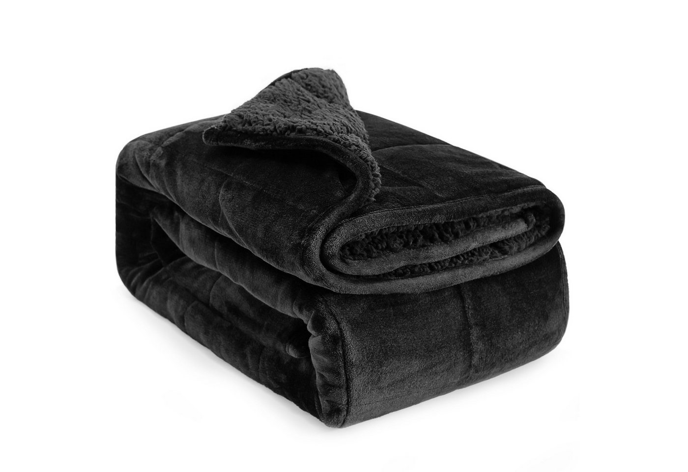 SiviO Gewichtsdecke Luxuriöse Sherpa-Fleece-Decke für Erwachse, Bezug: Flanell Sherpa, Schwarz, 120*180cm, 7kg SiviO Gewichtsdecke Luxuriöse Sherpa-Fleece-Decke für Erwachse, Bezug: Flanell Sherpa, Schwarz, 120*180cm, 7kg von SiviO