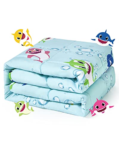 Sivio Gewichtsdecke Kinder 1,3 kg, 90 x 120 cm, Schwere Decke für Natürliche Erholung und Schlaf für Kleinkinder, Weiche Kuschelige Bettdecke, Geschenk für Jungen und Mädchen, Grüne Haie von Sivio