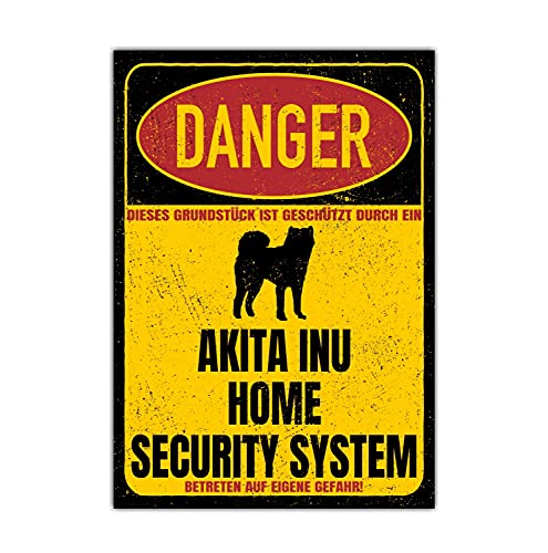 Akita Inu Japan Dog Schild Danger Security System Türschild Hundeschild Warnschild Fun Sicherheitsschild Hund Privatgrundstück Hundewarnung Warnung vor dem Hund Akita Inu Japan Dog Schild Danger Security System Türschild Hundeschild Warnschild Fun Sicherheitsschild Hund Privatgrundstück Hundewarnung Warnung vor dem Hund von siviwonder