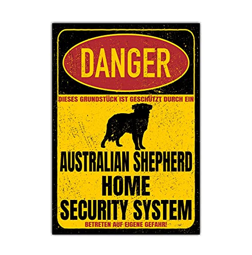 Australian Shepherd Aussie Dog Schild Danger Security System Türschild Hundeschild Warnschild Sicherheitsschild Hund Privatgrundstück Hundewarnung Warnung vor dem Hund Australian Shepherd Aussie Dog Schild Danger Security System Türschild Hundeschild Warnschild Sicherheitsschild Hund Privatgrundstück Hundewarnung Warnung vor dem Hund von siviwonder