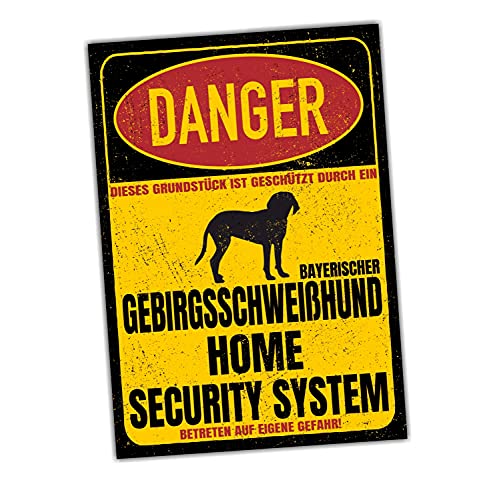 Bayerischer Gebirgsschweißhund BGS Dog Schild Danger Security System Türschild Hundeschild Warnschil von siviwonder