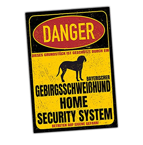 Bayerischer Gebirgsschweißhund BGS Dog Schild Danger Security System Türschild Hundeschild Warnschil Sicherheitsschild Hund Privatgrundstück Hundewarnung Warnung vor dem Hund von siviwonder
