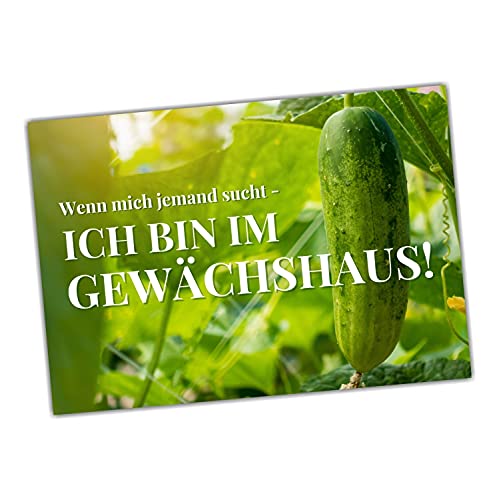 Garten bin im Gewächshaus Schild lustiger Spruch Türschild Warnschild Fun Metallschild von siviwonder