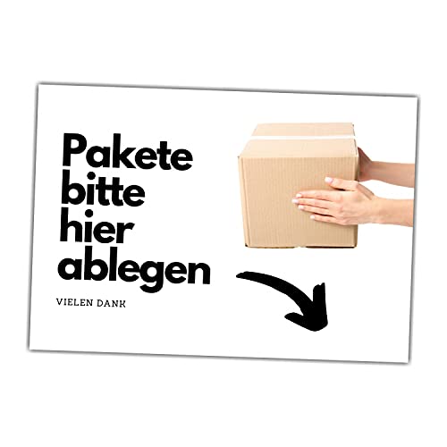 Paket hier ablegen Pakete Schild Spruch Paketablage Versand Türschild Warnschild Metallschild von siviwonder
