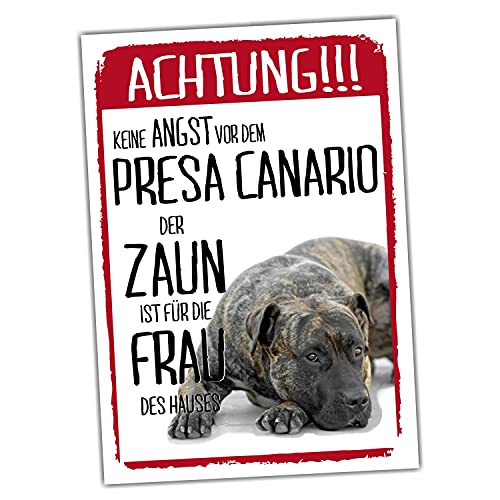 Presa Canario Dog Schild Achtung Zaun Frau Spruch Türschild Hundeschild Warnschild Fun von siviwonder