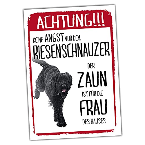 Riesenschnauzer Dog Schild Achtung Zaun Frau Spruch Türschild Hundeschild Warnschild Fun von siviwonder