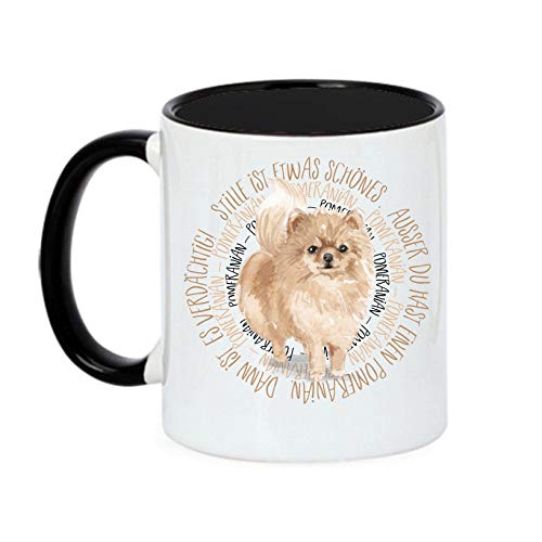 siviwonder Tasse Circle - Pomeranian - Watercolor Dogs Hundemotiv Fun Kaffeebecher von siviwonder