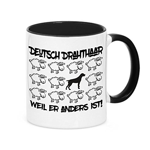 siviwonder Tasse Black Sheep - DEUTSCH DRAHTHAAR DD Jagd - Hunde Fun Schaf Kaffeebecher von siviwonder