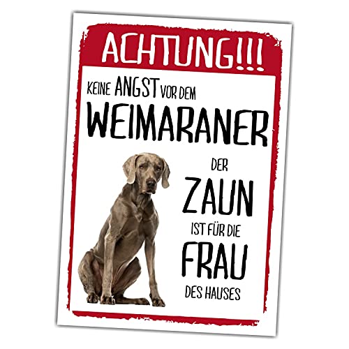 Weimaraner Dog Schild Achtung Zaun Frau Spruch Türschild Hundeschild Warnschild Fun von siviwonder