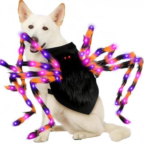 Spinnenkostüm für Haustiere, pelziges Hunde-Spinnenkostüm für kleine, mittelgroße Hunde, Halloween-Party-Dekoration, Welpen, Haustier-Outfits für Halloween-Party, Cosplay, Größe M Spinnenkostüm für Haustiere, pelziges Hunde-Spinnenkostüm für kleine, mittelgroße Hunde, Halloween-Party-Dekoration, Welpen, Haustier-Outfits für Halloween-Party, Cosplay, Größe M von Sivlnian