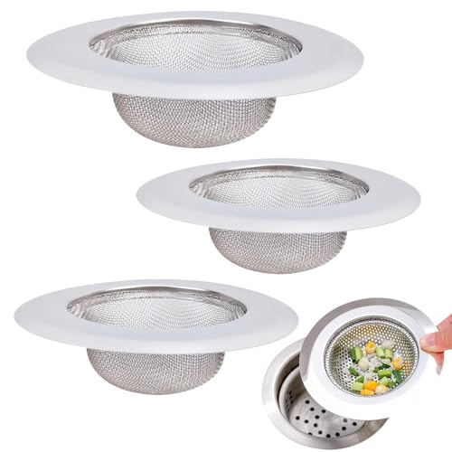 3 STK Abfluss sieb aus Edelstahl, mit sieb 1 Stück Ø 11.5 cm und 2 Stück 9cm räuchersieb für Küchenspüle, Waschbecken, Duschwanne, Badewanne, Haarsieb und Essensreste Sieb von Sivono
