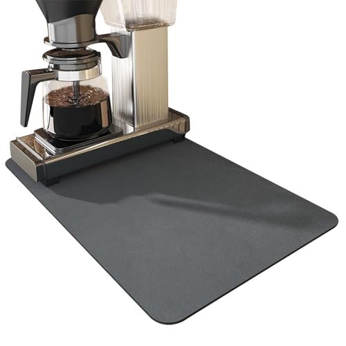 Sivono 30 * 50cm Abtropfmatte Silikon, Saugstarke Trockenmatte für Geschirr, Theke, Bar, grau von Sivono