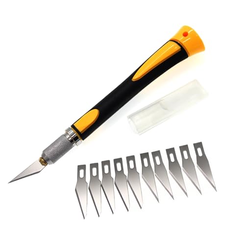 Bastelmesser Skalpell Set, mit 10 Ersatzklingen mit einem Rostschutz-Ölfilm beschichtet, Carving Craft Messer, Cuttermesser basteln, Bastelskalpell von Sivono
