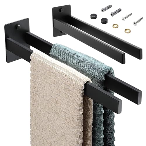 Handtuchhalter Schwarz Bohren Handtuchständer,Handtuchstange Doppelt Handtuchhalter Eckig Handtuchhalter Wand Badetuchhalter für Bad und KüChe 38CM Handtuchhalter Schwarz Bohren Handtuchständer,Handtuchstange Doppelt Handtuchhalter Eckig Handtuchhalter Wand Badetuchhalter für Bad und KüChe 38CM von Sivono