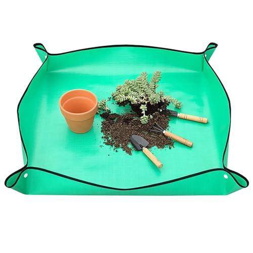 Pflanzmatte 75 x 100 cm wasserdichte Extra Große Pflanzenmatte Pflanzen Umtopfmatte Faltbar Pflanzunterlage Verdickt Umtopfmatte Gartenmatte Für Pflanzenliebhaber Gartenarbeit(Grün,Size:100*75cm) von Sivono