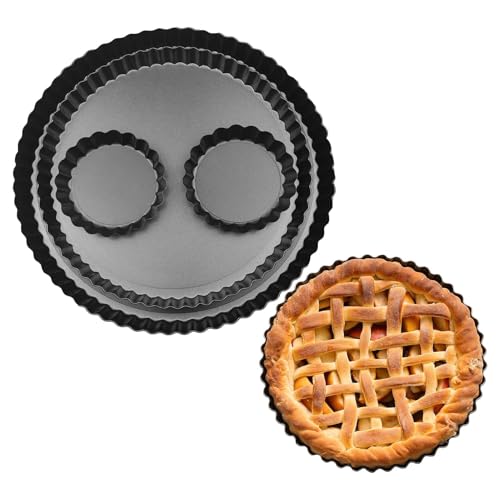 Sivono 4 Stück Tarteform Set,28/24/2 Stück 10 CM Tartelette FöRmchen,Groß Quicheform Antihaftbeschichtet Kohlenstoffstahl Tarteform, Tarte Backform für Quiche, Torte, Obstkuchen Sivono 4 Stück Tarteform Set,28/24/2 Stück 10 CM Tartelette FöRmchen,Groß Quicheform Antihaftbeschichtet Kohlenstoffstahl Tarteform, Tarte Backform für Quiche, Torte, Obstkuchen von Sivono