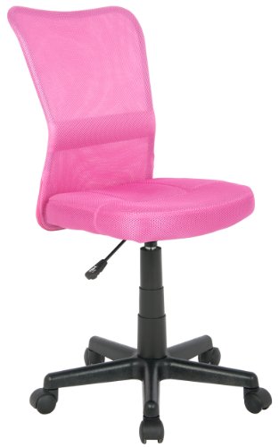 SixBros. Bürostuhl,Schreibtischstuhl, Drehstuhl für’s Büro oder Kinderzimmer, stufenlos höhenverstellbar, Schreibtischstuhl für Kinder aus Stoff, pink, H-298F/1412 von SixBros.