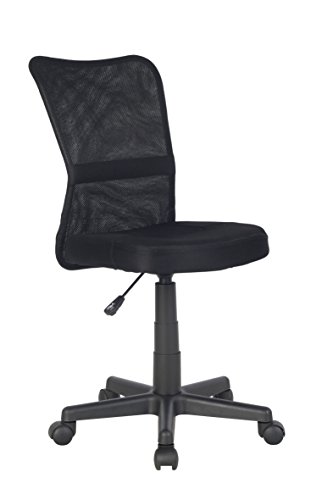 SixBros. Bürostuhl,Schreibtischstuhl, Drehstuhl für’s Büro oder Kinderzimmer, stufenlos höhenverstellbar, Schreibtischstuhl für Kinder aus Stoff, schwarz H-298F/2064 von SixBros.