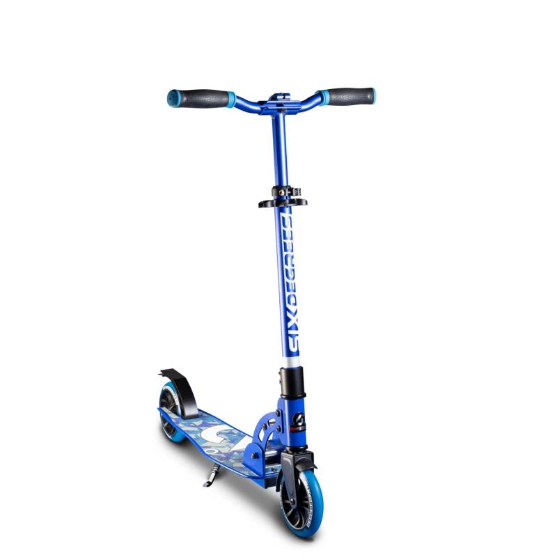 Six Degrees Aluminium Scooter Junior mit Klappmechanismus & Ständer 145 mm Höhenverstellbar GS-Geprüft Blau von SixDegrees