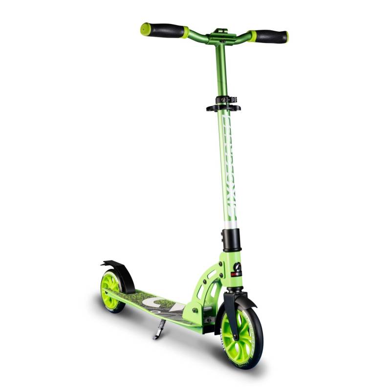 Six Degrees Aluminium Scooter Junior mit Klappmechanismus & Ständer 180/145 mm Höhenverstellbar GS-Geprüft Grün von SixDegrees