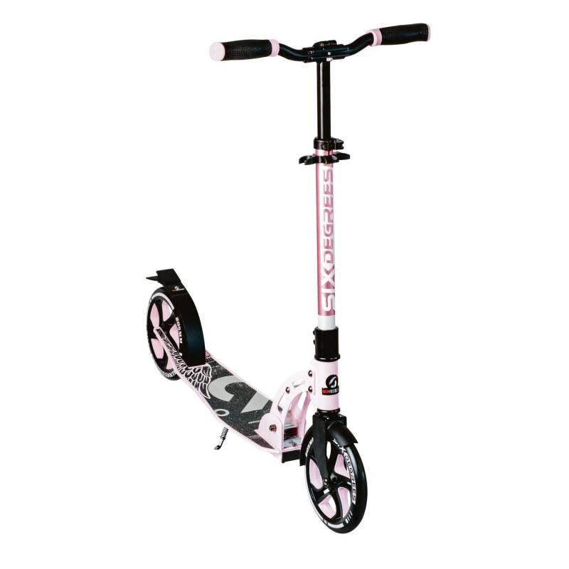 Six Degrees Aluminium Scooter mit Klappmechanismus & Ständer 205 mm Höhenverstellbar GS-Geprüft Rosa Testsieger von SixDegrees