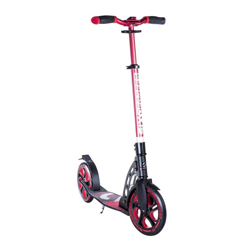 Six Degrees Aluminium Scooter mit Klappmechanismus und Ständer 230/215 mm ABEC 7 Höhenverstellbar GS-Geprüft Rot von SixDegrees