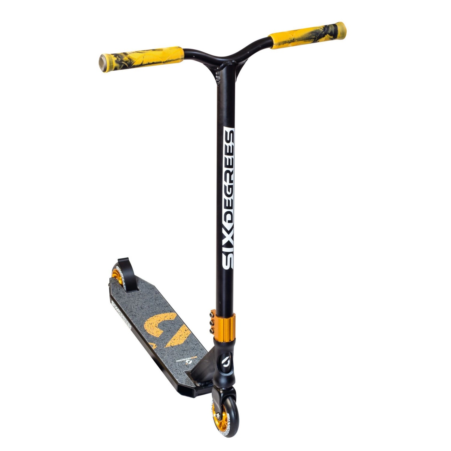 Six Degrees Stuntscooter mit Verstärktem Wing-Lenker HIC Compression 100 mm ABEC 9 360-Grad-Lenkung Schwarz-Kupferbraun Six Degrees Stuntscooter mit Verstärktem Wing-Lenker HIC Compression 100 mm ABEC 9 360-Grad-Lenkung Schwarz-Kupferbraun von SixDegrees