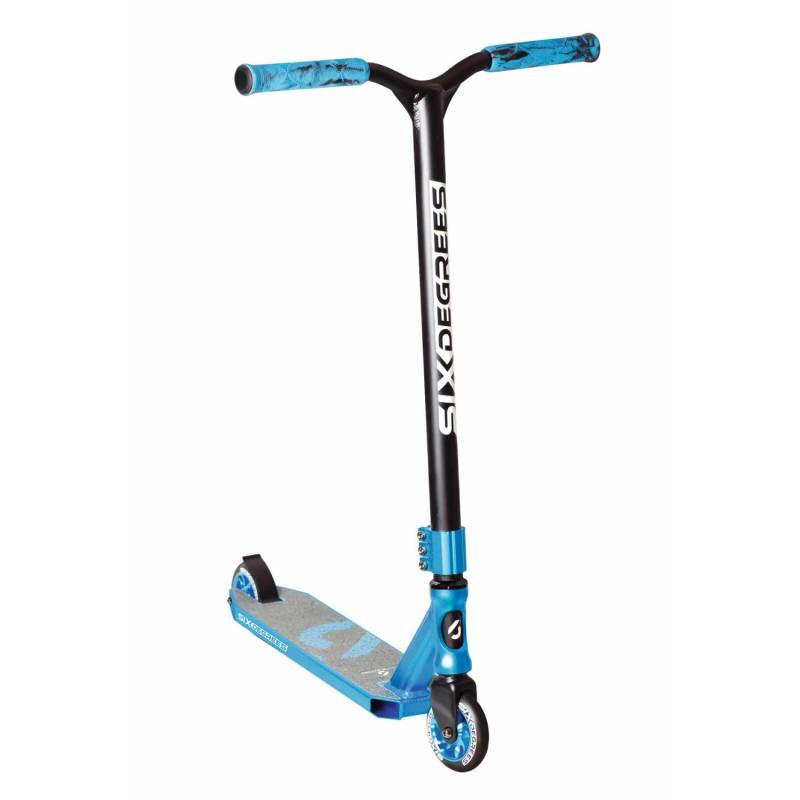 Six Degrees Stuntscooter mit Verstärktem Wing-Lenker HIC Compression-System 100 mm ABEC 9 360-Grad-Lenkung Blau von SixDegrees