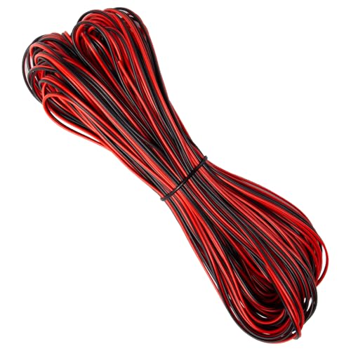 Sixfolo 30 Meter Elektrodraht Schwarz Rot 22AWG 2 Adrig Elektrischer Draht Kabel Zwillingslitze Verzinnter Kupferdraht Flexibler PVC Kabel fü Led Streifen Verlängerungskabel und Elektronik von Sixfolo