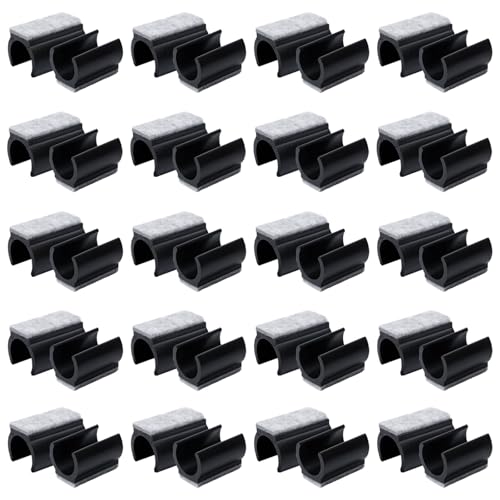Sixfolo 40 Stück Stuhlgleiter Freischwinger mit Filz 25 mm Kunststoff Filzgleiter für Schwingstuhl U-föfmige Klemmschalengleiter Möbelgleiter für Fliesenböden und Reduzieren sie Lärm,Schwarz von Sixfolo